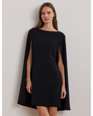 Cape Georgette Cocktail Dress