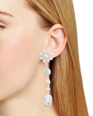 Geranium Cultured Freshwater Pearl Earrings 