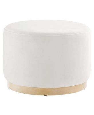 Tilden Large 23" Round Performance Velvet Upholstered Ottoman