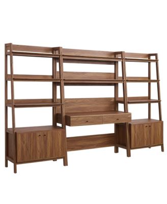Bixby 3-Piece Wood Office Desk and Bookshelf