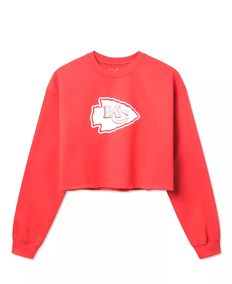 Junk Food Clothing Women's Nfl Kansas City Chiefs Bling Flea Market Crop Fleece