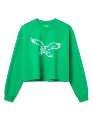  Women&#39;s NFL Philadelphia Eagles Bling Flea Market Crop Fleece