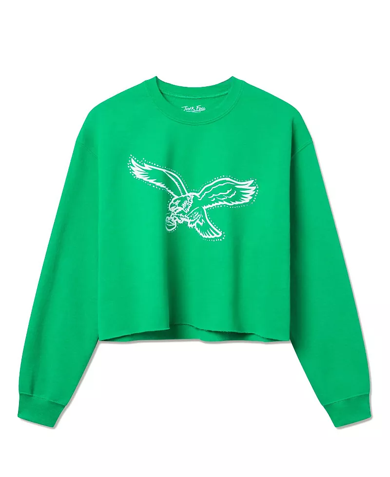 Junk Food Clothing Women's Nfl Philadelphia Eagles Bling Flea Market Crop Fleece