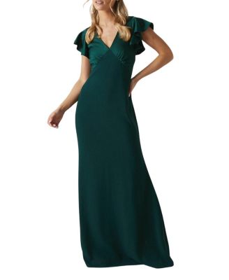 Petite V-Neck Maxi Bridesmaid Dress