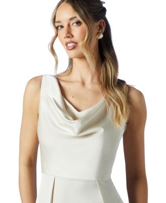 Sleeveless Cowl Neck Bridesmaid Dress