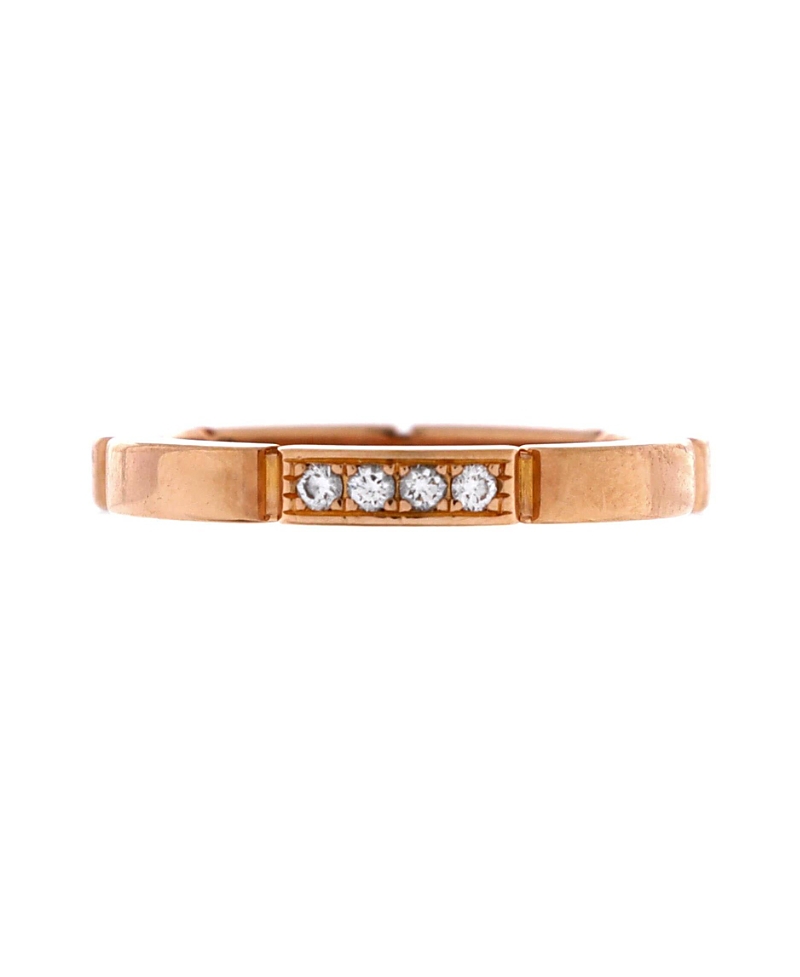 Click to view more detailed imagery on our partner's website Pre-owned Pre-owned Cartier Cartier Maillon Panthere Band Ring 18k Rose Gold With 4 Diamonds In Pink
