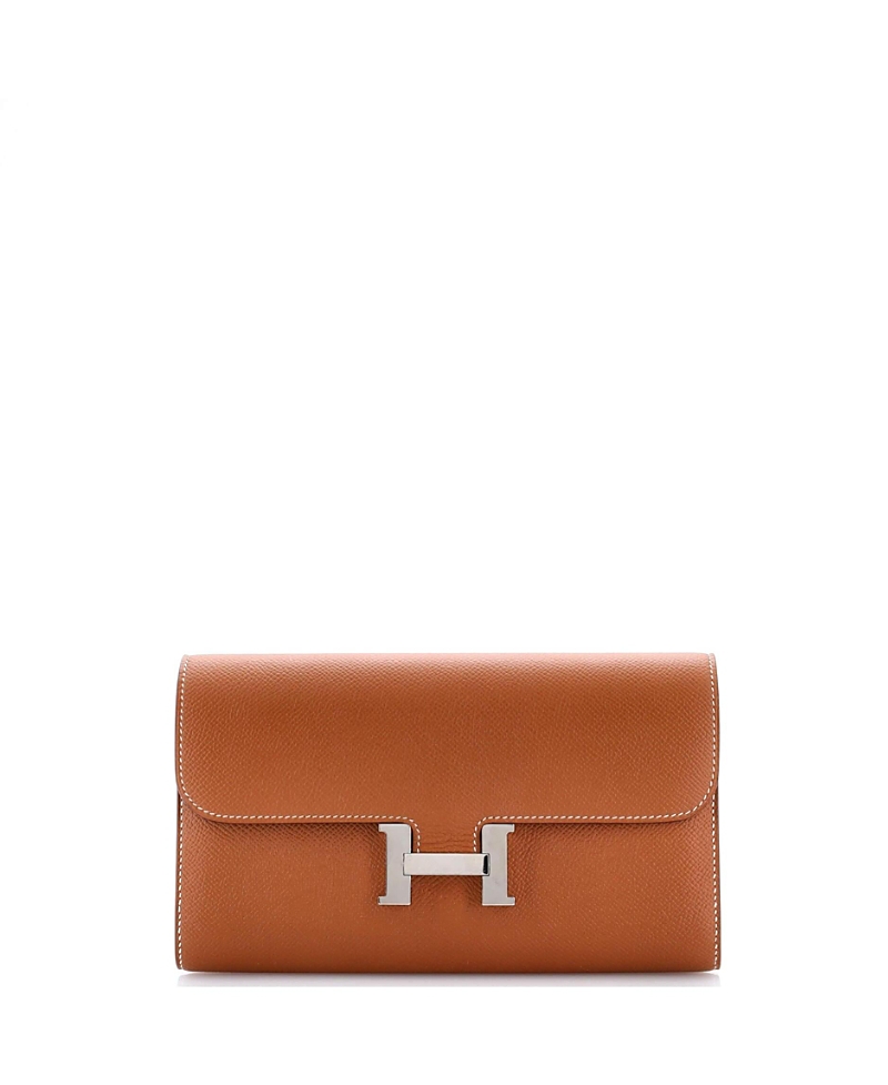 PRE-OWNED HERMES Pre-owned Hermes Long Constance Wallet Epsom In Brown