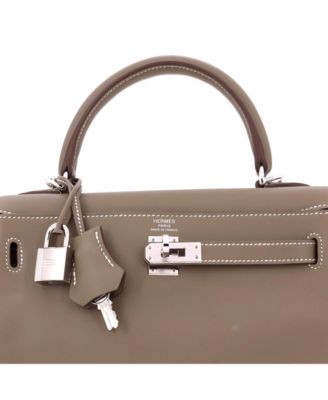 Kelly 25 Handbag Grey Swift with Palladium Hardware