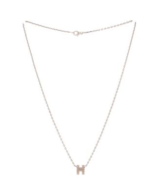  Mini Pop H Pendant Chain Necklace Metal and Enamel, 16"