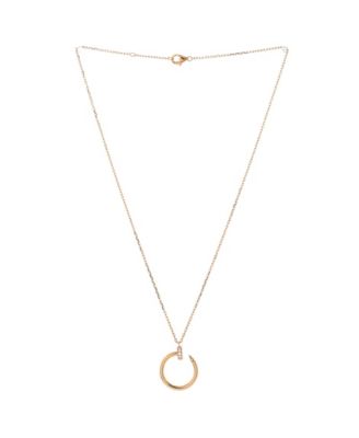  Juste un Clou Pendant Necklace 18K Rose Gold with Diamonds, 15 - 15.75"