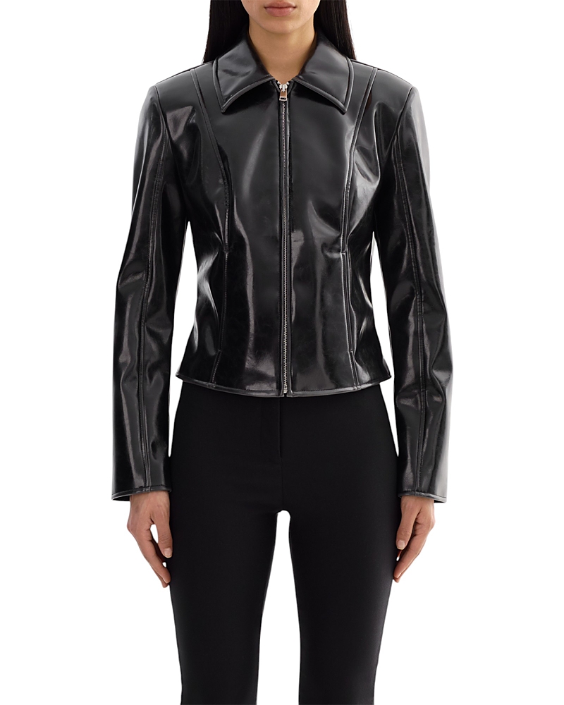Lamarque Ladies Faux Leather Jacket In Black