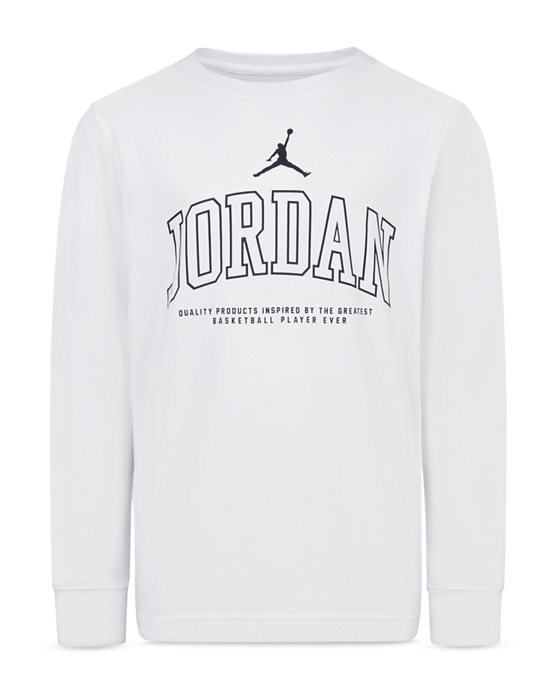 Jordan Boys' Long Sleeved Graphic Tee - Big Kid In White