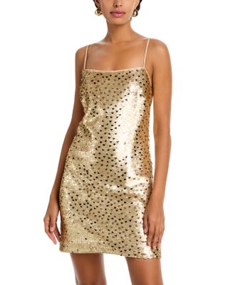 Colette Gold Dot Sequin Mini Dress