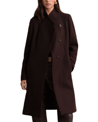Wool Blend Mid Length Coat