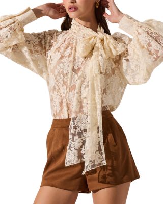 Cinthia Lace Tie Neck Top