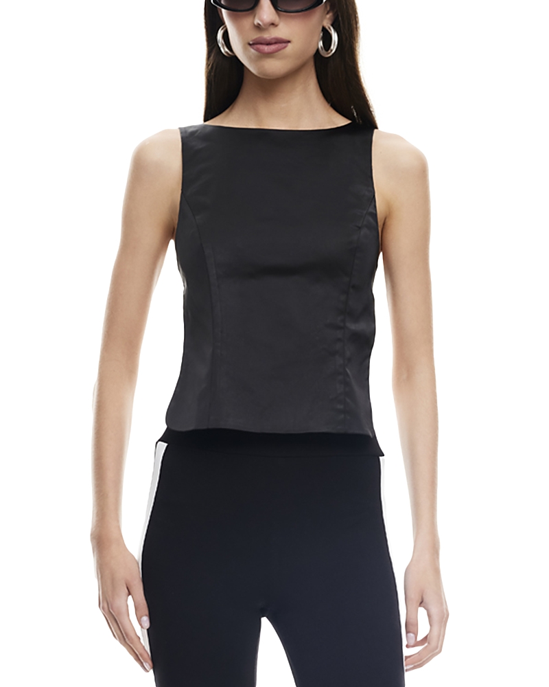 Lioness Rider Open Back Top In Black