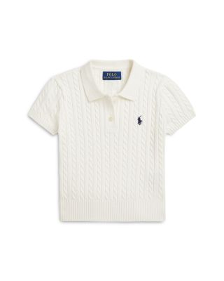 Girls' Mini Cable Cotton Polo Sweater - Little Kid