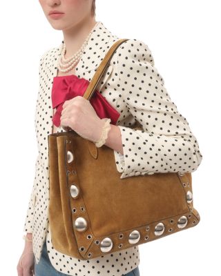 Nellc&amp;ocirc;te Medium Shopping Tote Bag in Suede