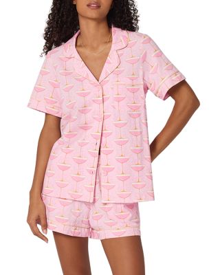 Printed Short Sleeve Shorts Pajama Set