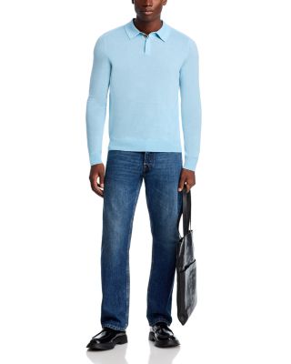 Merino Wool Long Sleeved Polo Sweater