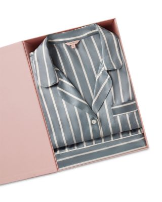 Inez Printed Washable Silk Long Pajama Set