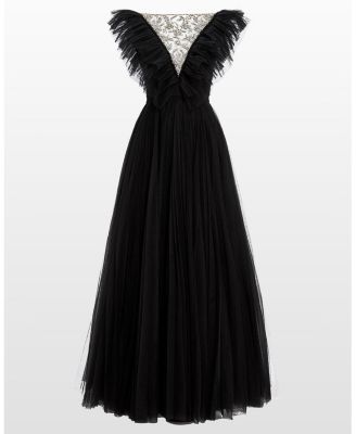 Foxglove Embellished Ruffled-tulle Maxi Dress