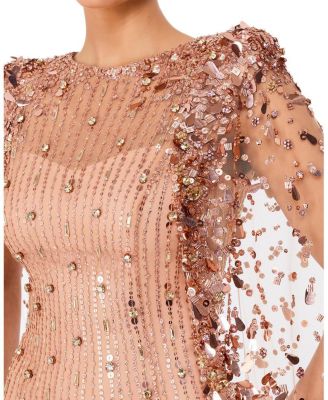 Blaize Sequin-embellished Cape Maxi Dress