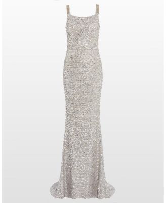 Lotus Sequin-embellished Open-back Maxi Dress