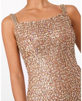 Lotus Sequin-embellished Open-back Maxi Dress