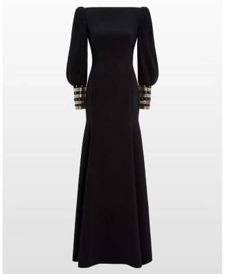 Francolin Embellished-cuffs Puff-sleeve Maxi Dress