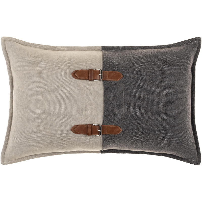 Surya Branson Buckled Down Fill Pillow In Gray