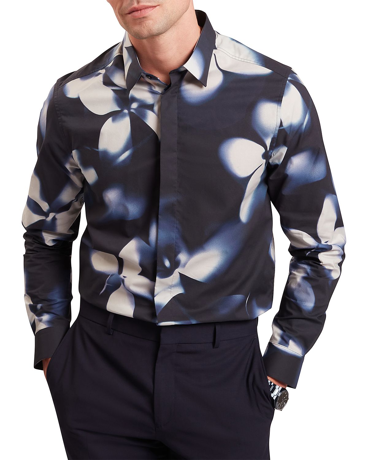 Ted Baker Wrenin Regular Fit Photographic Floral Shirt