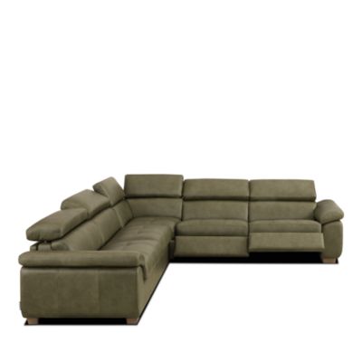 Dormitina 4-Piece Power Reclining Leather Sleeper Sectional