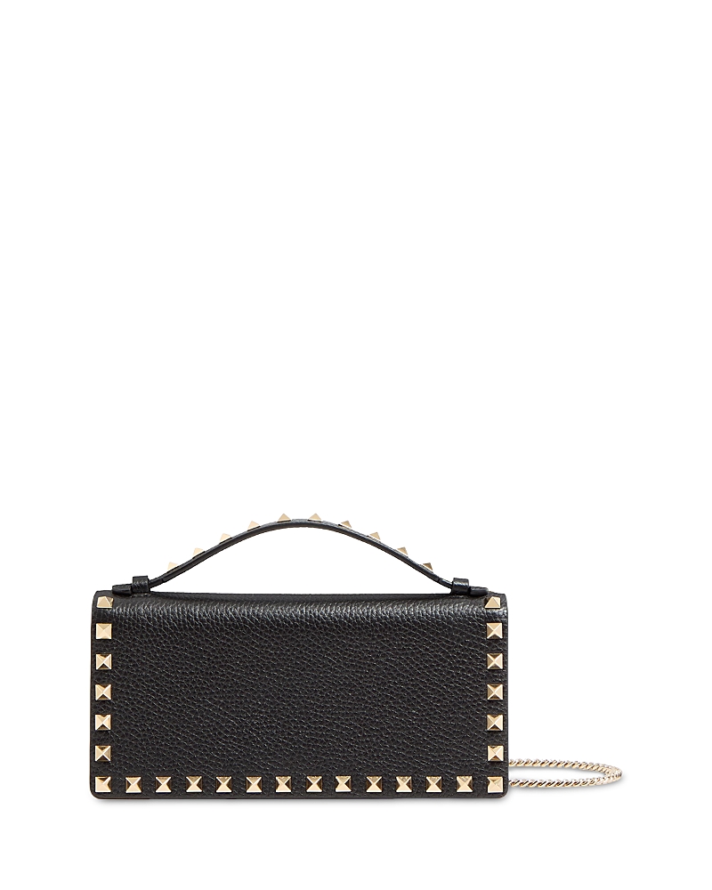 Valentino Rockstud Wallet With Chain In Black