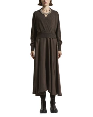 Mixed Material Dress