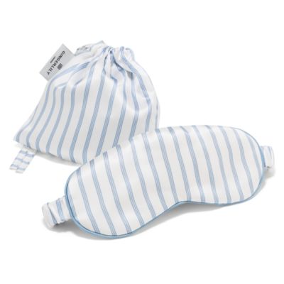 Silk Ticking Eye Mask with Pouch