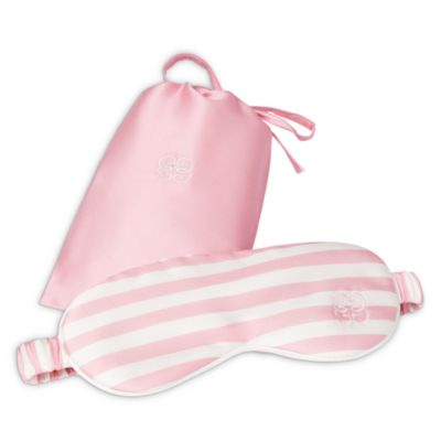 Striped Silk Eye Mask with Pouch