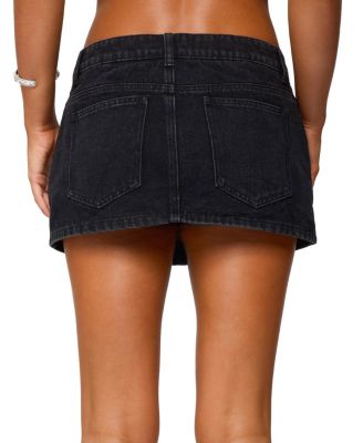  Ziggie Tie Front Denim Mini Skirt