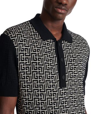 Printed Color Block Polo Shirt