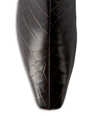Women's Croco Mid Heel Boots