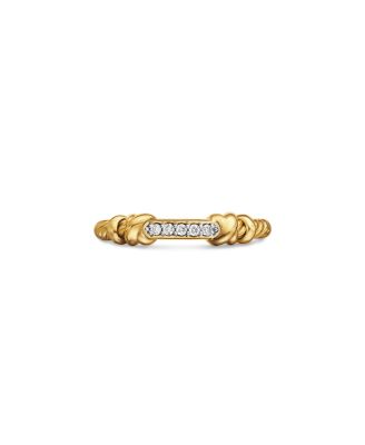 Petite Helena Wrap Band Ring in 18K Yellow Gold with Diamonds, 4mm