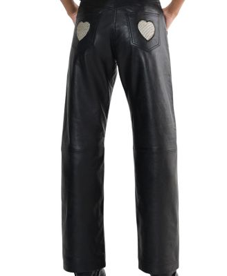 Leather Patched Pants