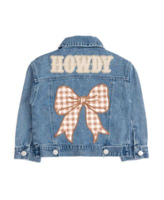 Girls' Howdy Gingham Bow Patch Denim Jacket - Little Kid, Big Kid