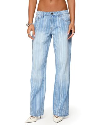  Tera Striped Low Rise Light Rinse Wash Jeans
