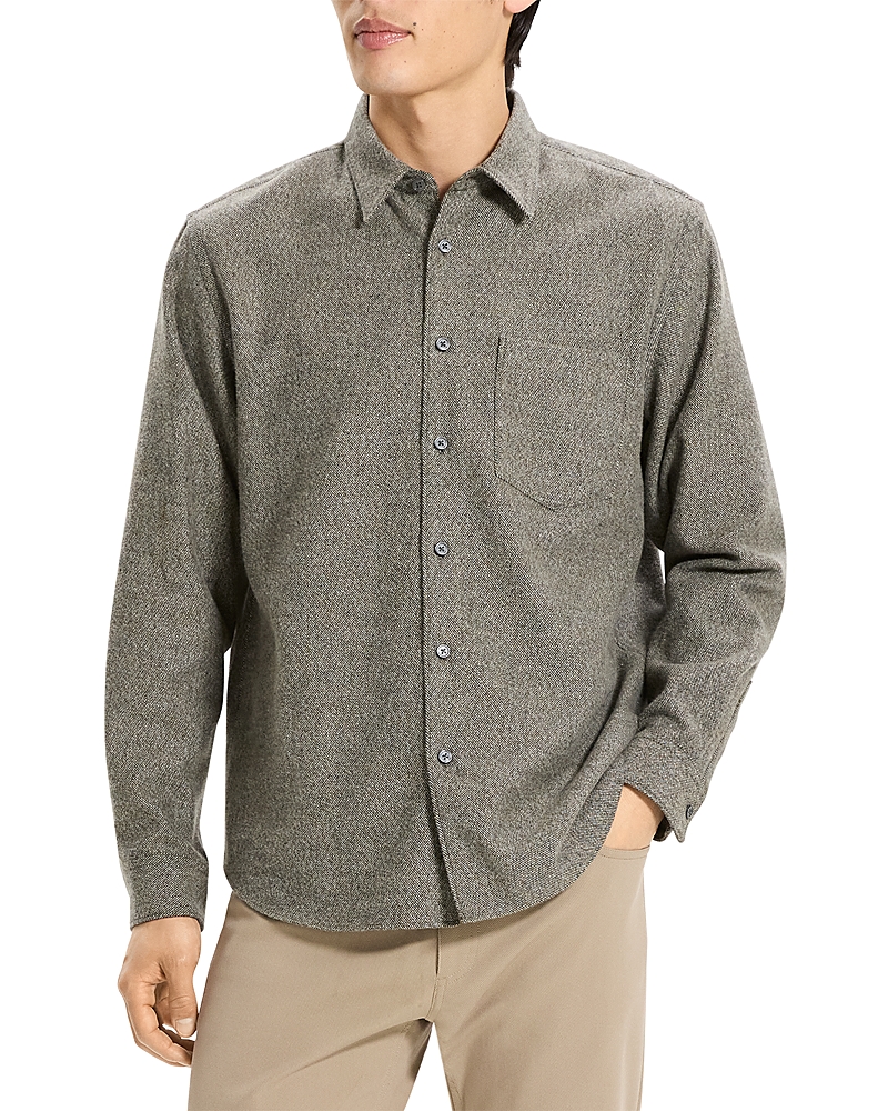 Theory Weekend Short Sleeve Shirt in Spun Flannel