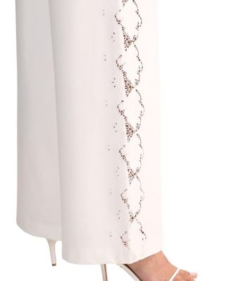 Cutwork Side Tailored Wide Leg Pants