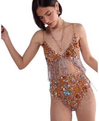 Star Embellished Tassel Booty Shorts