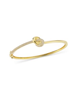 14K Yellow Gold EF Collection Diamond Pav&eacute; Knot Bangle Bracelet