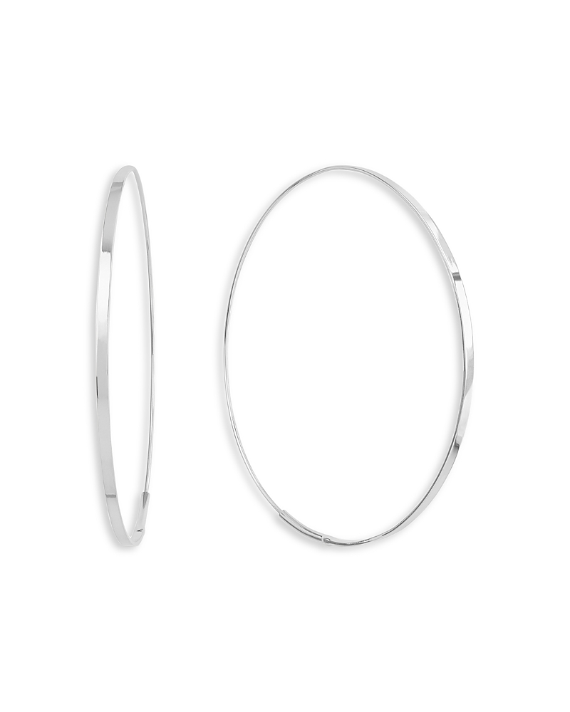 Lana Jewelry 14k White Gold Magic Flat Medium Hoop Earrings In White