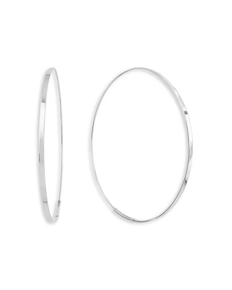 Lana Jewelry 14K White Gold Magic Flat Medium Hoop Earrings